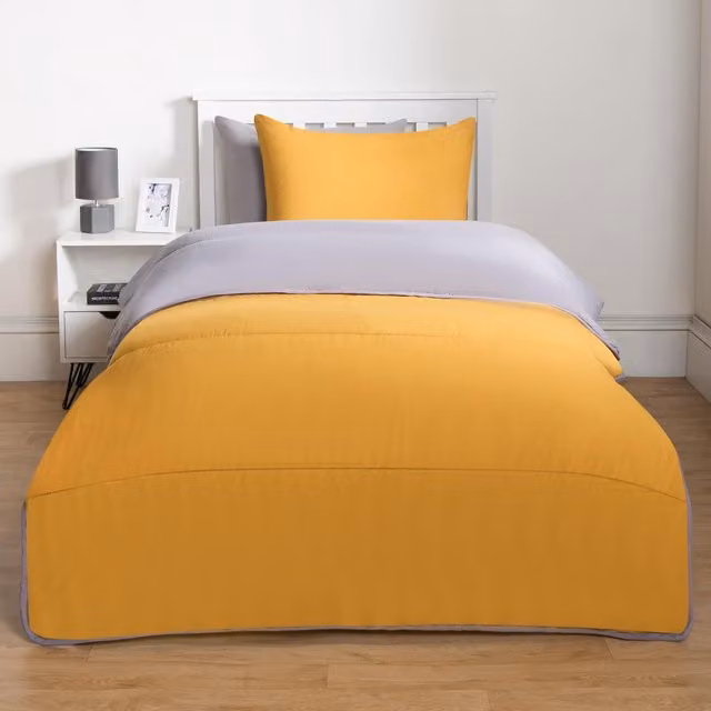 OHS Yellow 10.5 Tog Hollow Fibre Duvet and Pillowcase Set