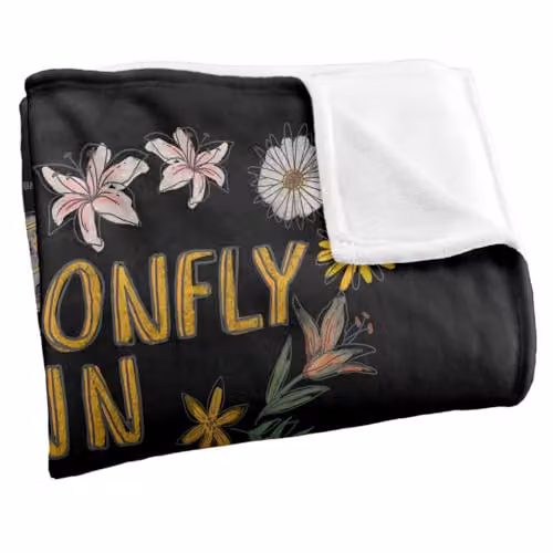 Warner Bros. Gilmore Girls Dragon Fly Inn Chalk Floral Heart Super Soft Fleece Throw Blanket, W/D/H: 91 x 147 cm, Multicolour – 2