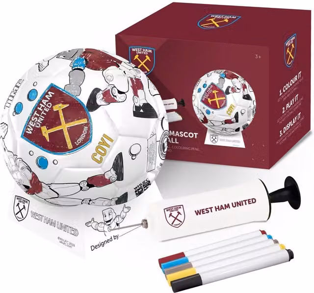 West Ham United FC Colour In Mini Football Set - Multicoloured