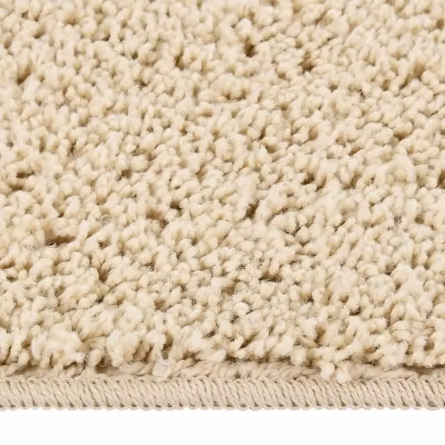 Berkfield Home Shaggy Round Rug in Beige, Diameter: 100 cm