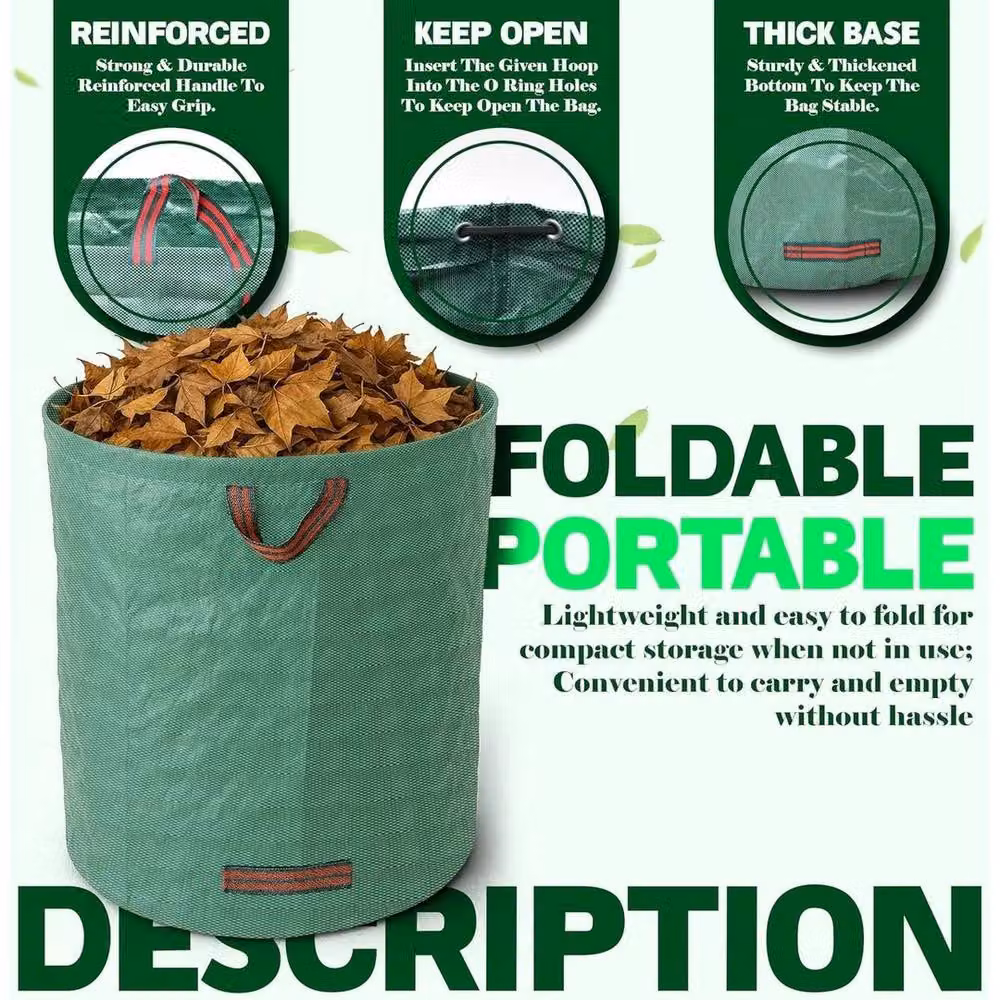 SPETLEK 2x 500L Heavy Duty Large Green Garden Waste Refuse Bags – 3