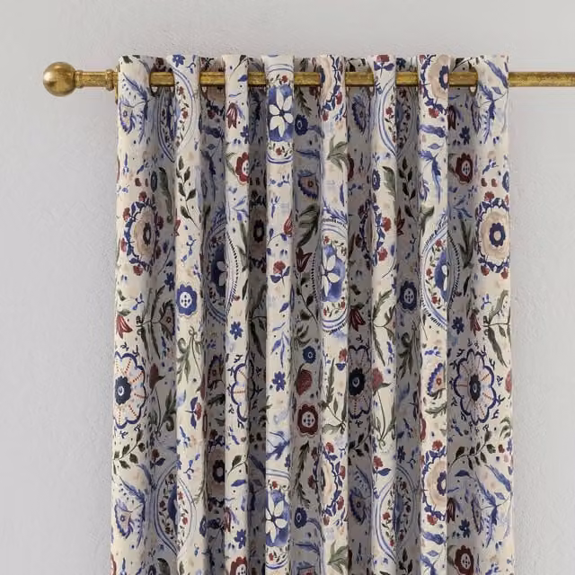 Joules Festival Flowers Blackout Eyelet Curtains, Multicolour, W: 167.64 cm, H: 228.6 cm – 1