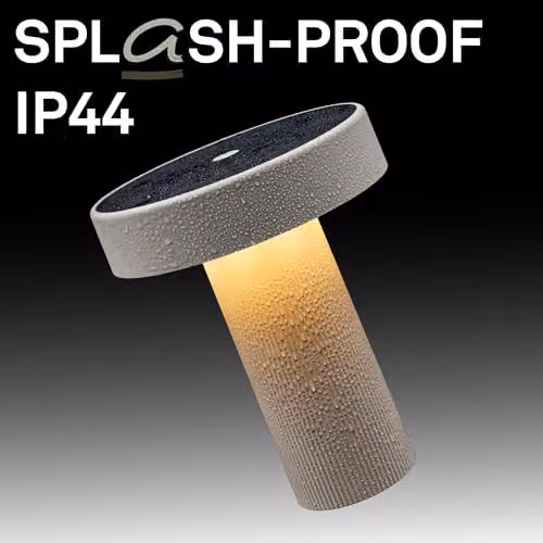Briloner Poga Rechargeable LED Table Lamp, Beige, H 20 cm x W 16 cm x D 16 cm – 10