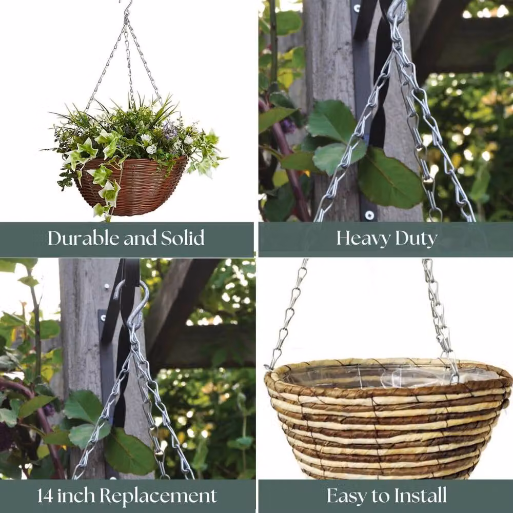 Marco Paul 3 Way Silver Galvanised Metal Hanging Basket Chain – 4
