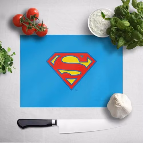 Zavvi DC Comics Supergirl Rectangular Chopping Board, Multicolour and Blue, W: 40 cm, H: 30 cm