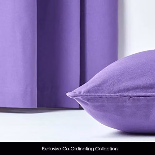 Homescapes Plain Purple Cotton Square Cushion Cover, W/D/H: 60 x 60 x 60 cm – 4