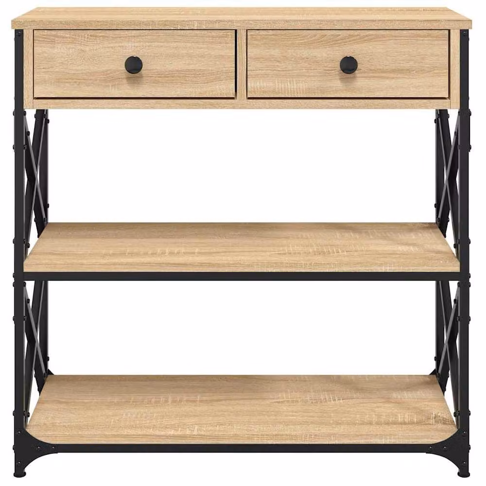 Berkfield Home Sonoma Oak Console Table in Light Brown, W/D/H: 75 x 28 x 75 cm – 4