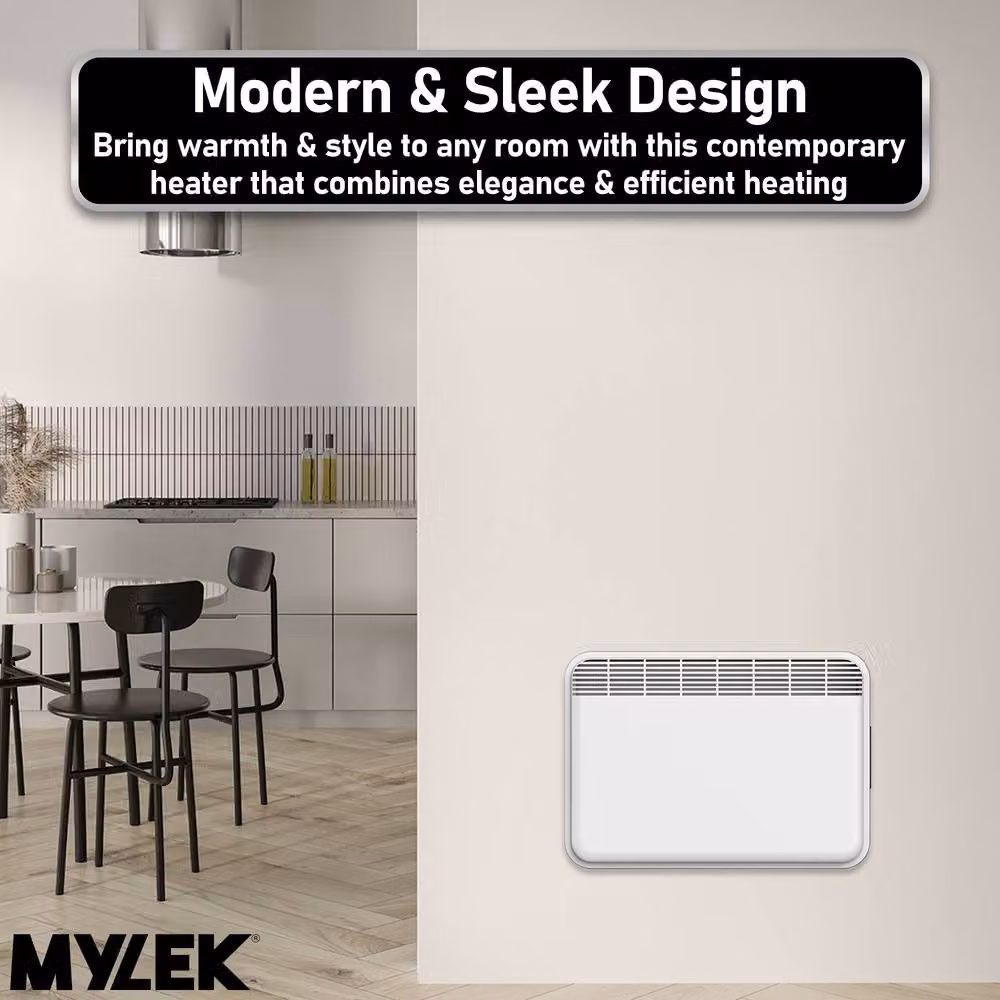 MYLEK 100W WiFi Electric Convector Panel Heater with App Control, White, Wall Mounted or Freestanding – 4
