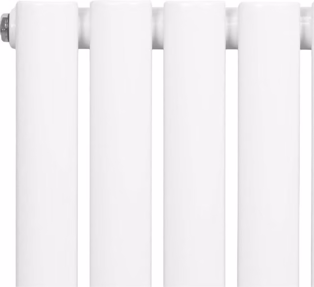 Monster Shop Oval Single Column Steel Radiator with Integrated Valves in White, H: 120 cm, W: 60 cm, D: 15 cm