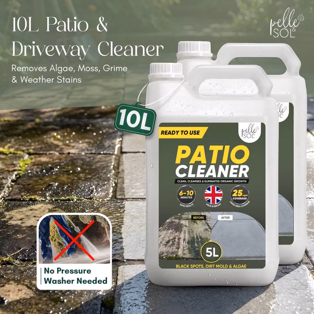 Pelle & Sol Outdoor Patio Cleaner and Moss Remover, 2 x 5L, White – 2