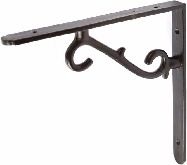 Hammer and Tongs Scroll Iron Shelf Bracket in Matt Black – 1