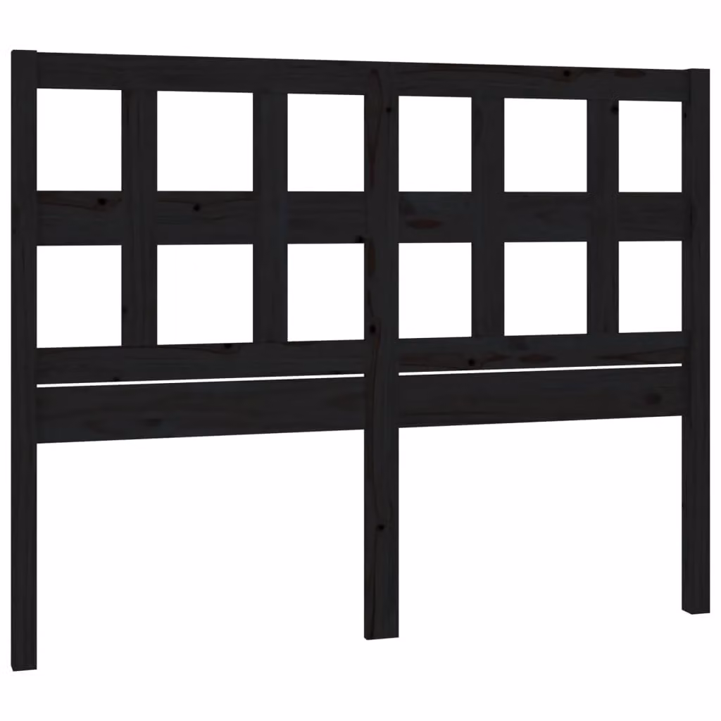 Berkfield Home Rustic Black Solid Pine Wood Bed Headboard, W: 145.5 cm, D: 4 cm, H: 100 cm – 2