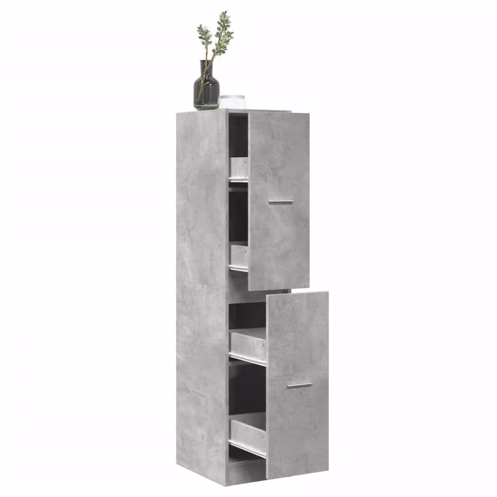 Berkfield Home Elegant Apothecary Cabinet in Concrete Grey, W: 30 cm, D: 41 cm, H: 144.5 cm – 2