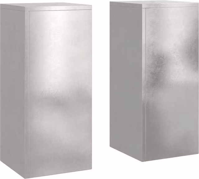 Berkfield Home Outdoor Plant Stand Pillar Set of 2, Silver Stainless Steel, W/D/H: 24 x 24 x 55 cm – 1