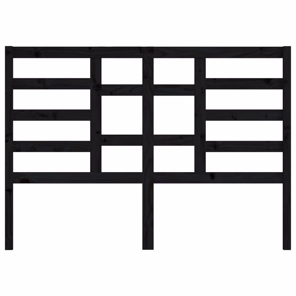 Berkfield Home Black Rustic Solid Pine Wood Bed Headboard W/D/H: 126 x 4 x 104 cm – 3