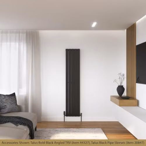 UK Radiators Typhoon Black Flat Tube Vertical Designer Radiator, H: 160 cm, W: 34 cm – 3