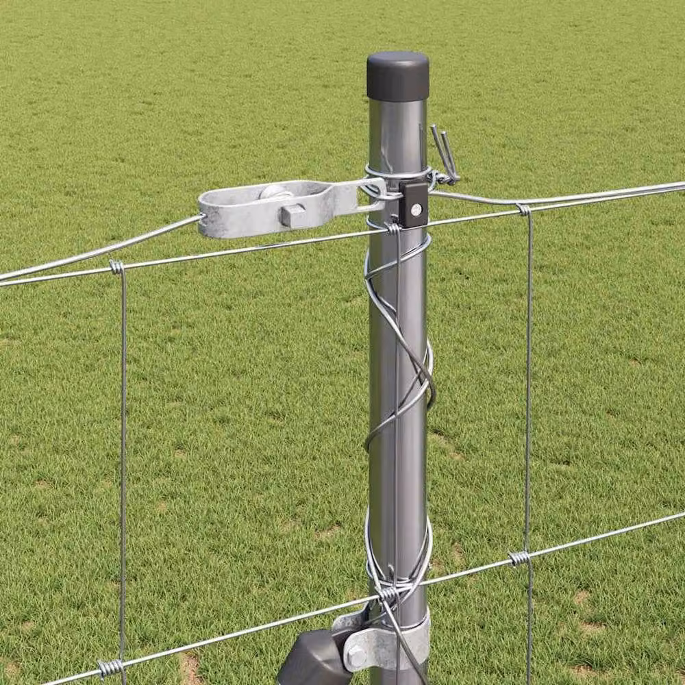 Berkfield Home Modern Field Fence in Silver Galvanised Steel, H: 1.6 m x W: 25 m – 3