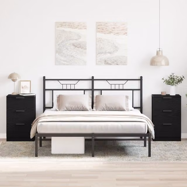Berkfield Home Nightstands 2 Pack, Black Oak, W/D/H: 40 x 65 x 65 cm – 1