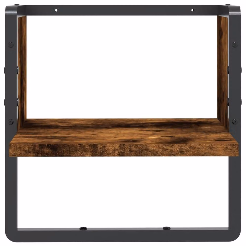 Berkfield Home Wall Mounted Bar Shelf in Smoked Oak Brown, W/D/H: 30 x 25 x 30 cm – 4