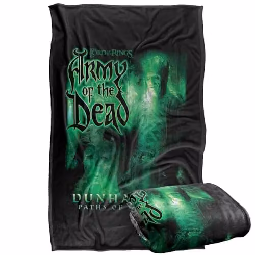 LOGOVISION Lord Of The Rings Army Of The Dead Homage Super Soft Silky Touch Fleece Throw Blanket, Multicolour, W: 91 cm, D: 147 cm