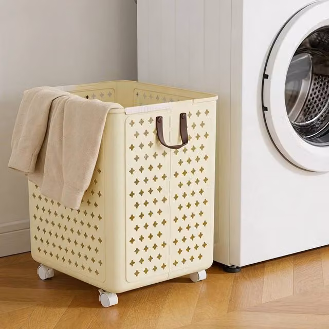 Kelvenix Storage Bin for Clothes and Sundries in Beige, W/D/H: 37.5 x 36.0 x 49.5 cm
