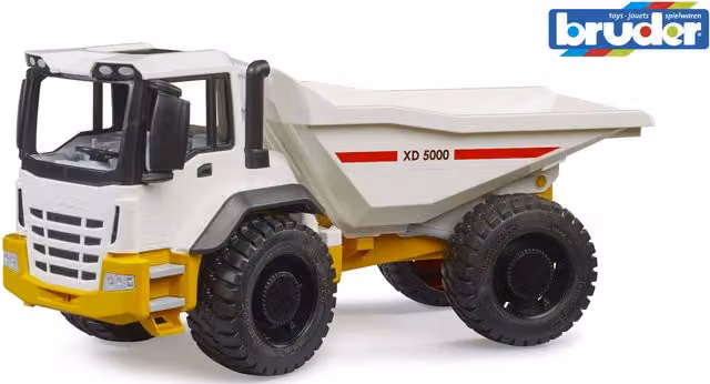Bruder ROADMAX Dump Truck Heavy Hauling Vehicle Model in Yellow and White