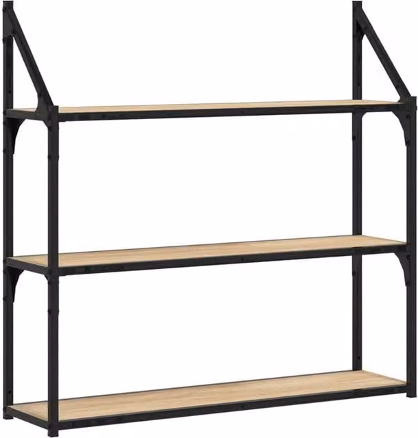 Berkfield Home 3-Tier Wall Mounted Shelf in Sonoma Oak, W/D/H: 80 x 21 x 78.5 cm – 1