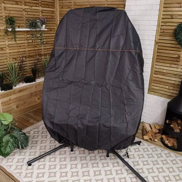 Samuel Alexander Double Egg Garden Chair Covers in Black Oxford Cloth with Zipper