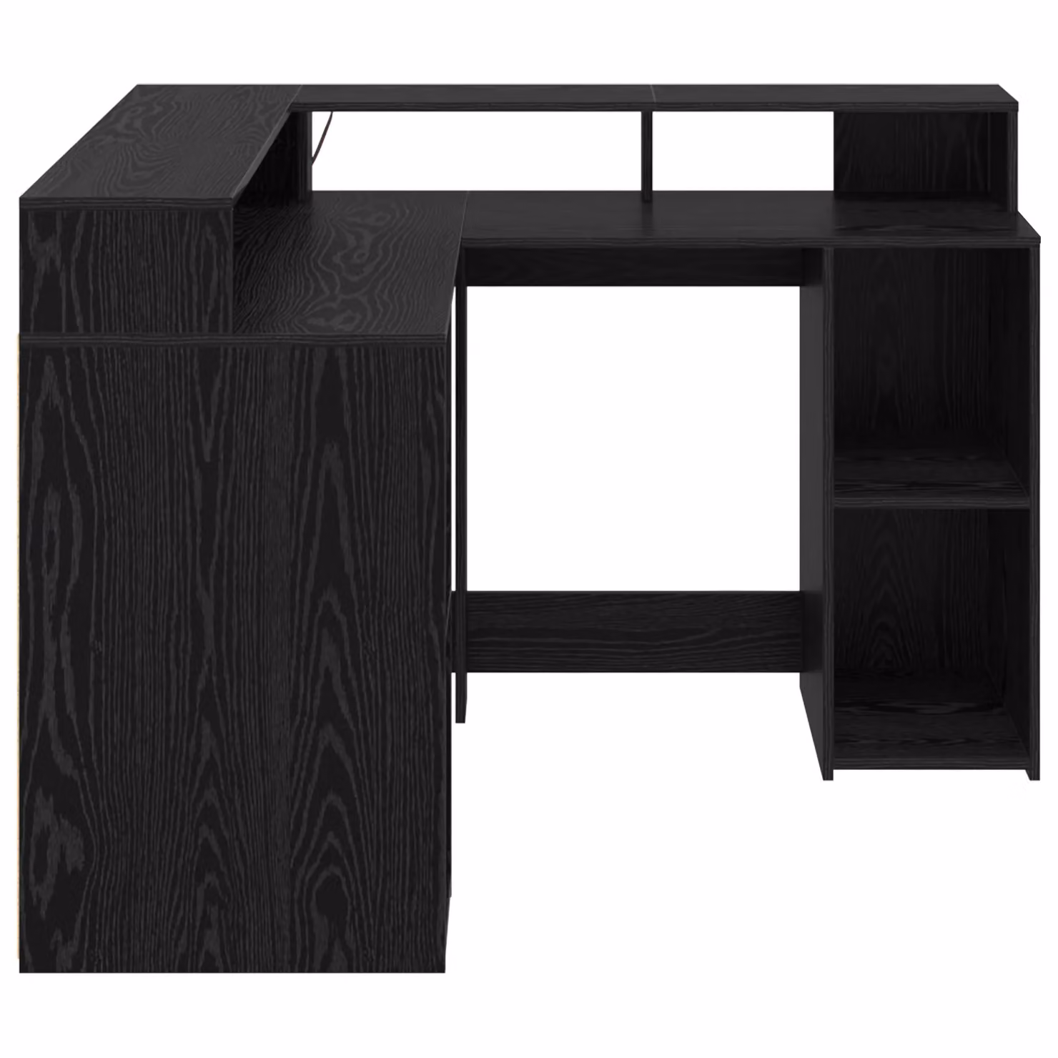Berkfield Modern Black Oak Writing Desk in Engineered Wood W/D/H: 130 x 130 x 91 cm – 6