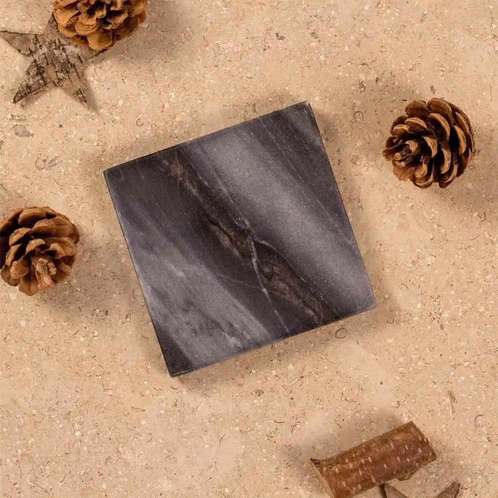 SPETLEK Set of 4 Black Marble Square Coasters – 2