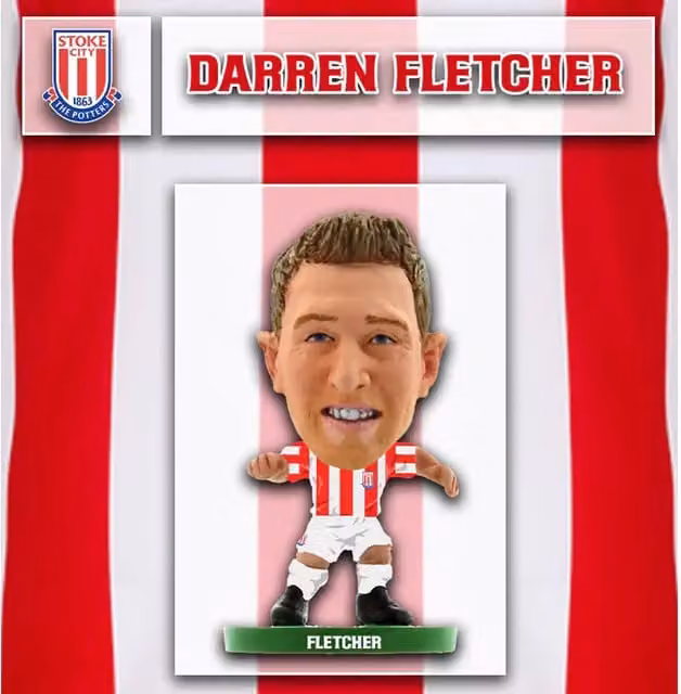 SoccerStarz Darren Fletcher Stoke City Home Kit Classic Mini Figure, White, Height: 5 cm