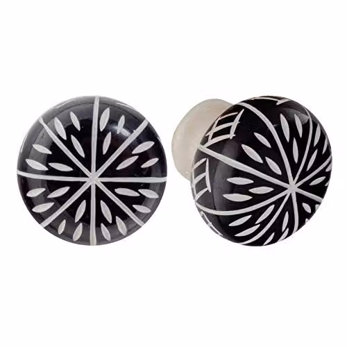 Nicola Spring Resin Cupboard and Drawer Knobs, Black, Pack of 24 – 2