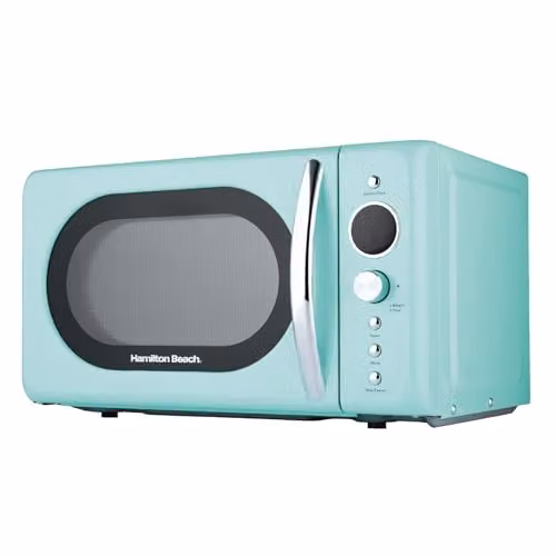 Hamilton Beach 20L Solo Countertop Microwave in Green/Turquoise with LED Display, Automatic Programs, Timer and Child Lock, 700W – 1