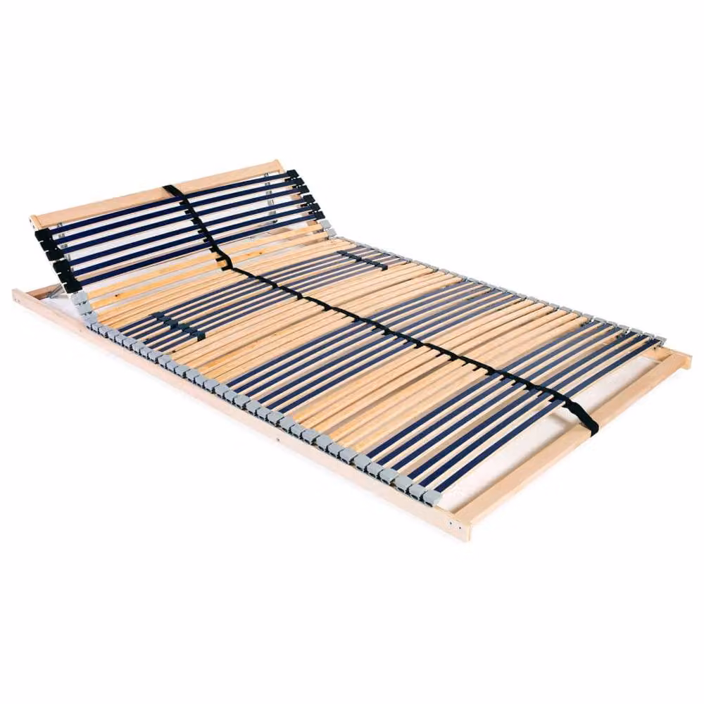 Berkfield Home 7-Zone Ergonomic Slatted Bed Base with 42 Beech and Birch Wood Slats, W: 140 cm, L: 200 cm – 2