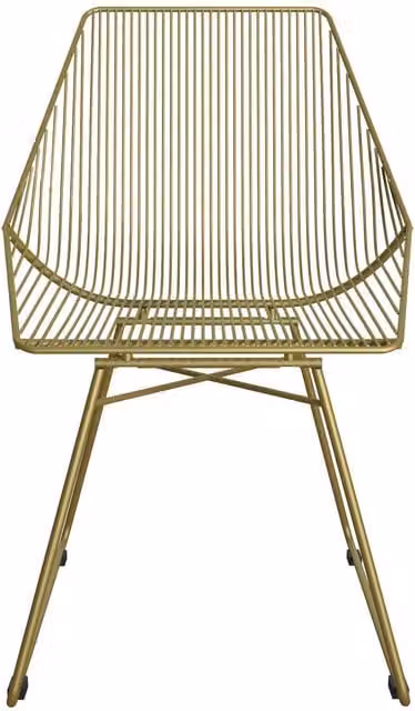 CosmoLiving Ellis Accent Dining Chair in Gold Metal
