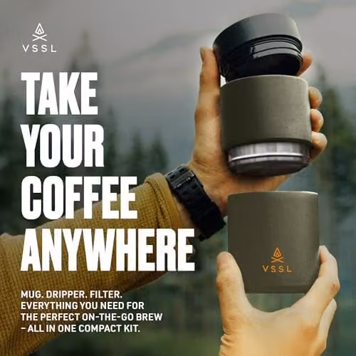 VSSL Nest Pour Over Coffee Set with 10 oz Double Walled Mug, Deep Moss Green – 2