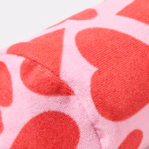 OHS Hearts Inflatable Bolster Pillow with Removable Microfibre Cover in Pink and Red – 3