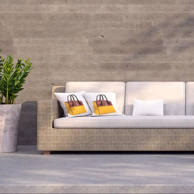 Benjamin Tate Design LTD Cool Bag Outdoor Cushion, Yellow and White, W/D/H: 60 x 60 x 1 cm