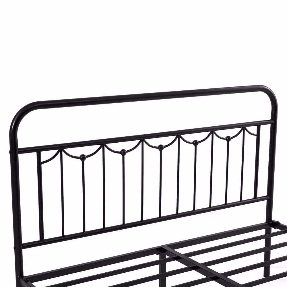 MCC Direct Frankie Metal Bed Frame with Headboard and Footboard, Black, Single, W: 90 cm, L: 190 cm – 5