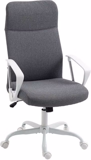 Rolipo Grey Fabric High Back Executive Office Chair with Headrest and Armrests