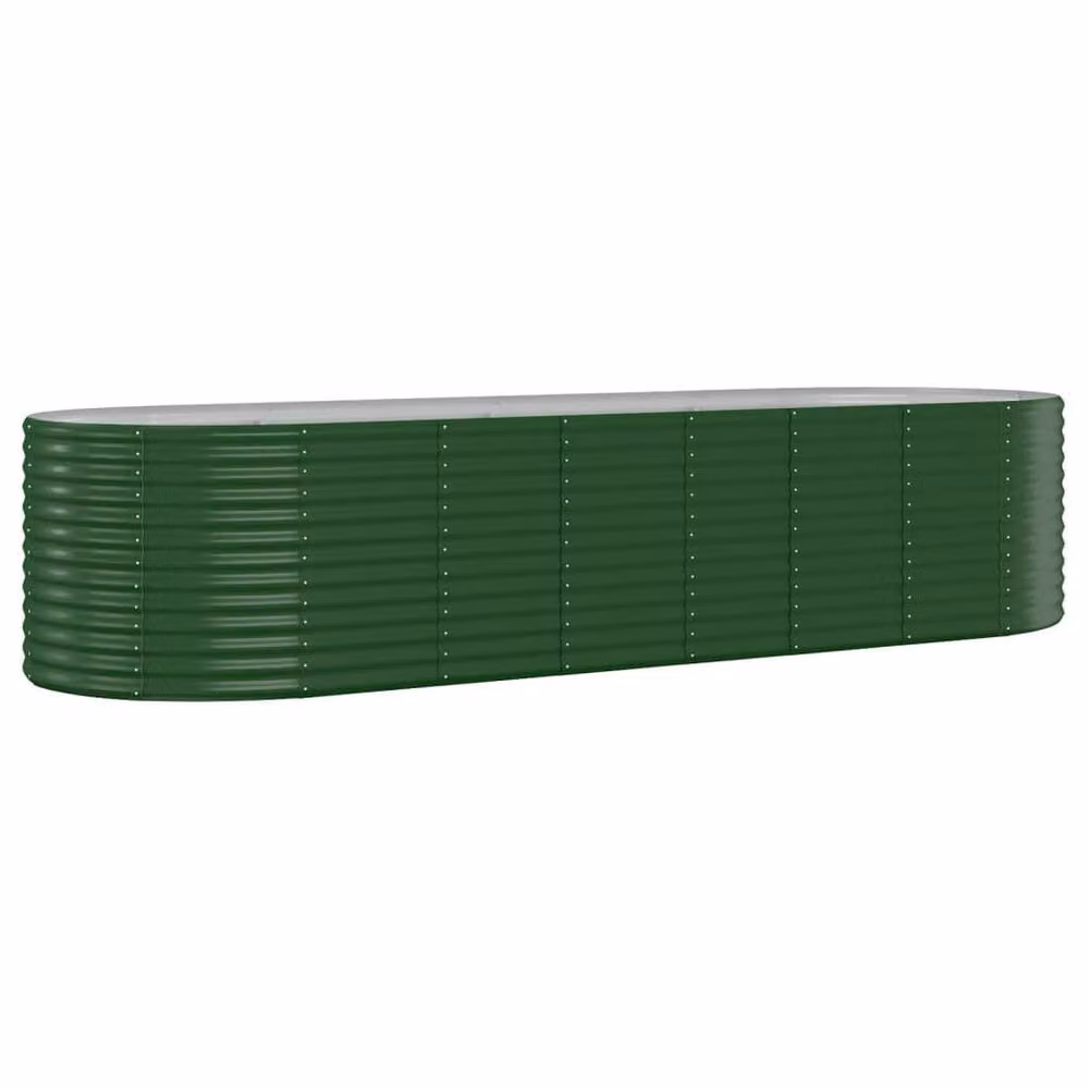 Berkfield Home Garden Green Powder-coated Steel Raised Bed W: 322 cm, D: 100 cm, H: 68 cm – 2