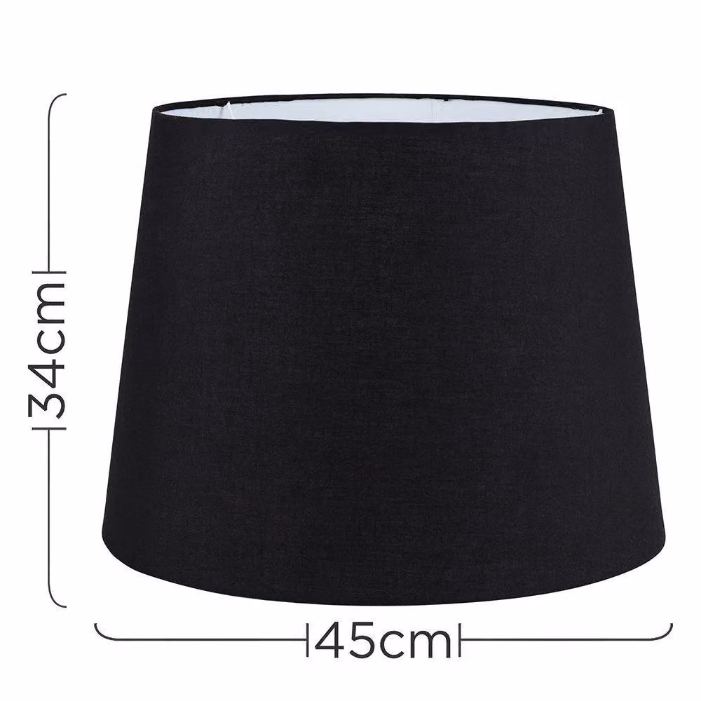 ValueLights Aspen Modern Tapered Fabric Floor Lamp Shade in Black, Width: 45.5 cm – 3