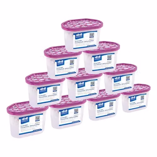 Harbour Housewares Lavender Interior Dehumidifier Moisture Absorber, 500ml, Pack of 10