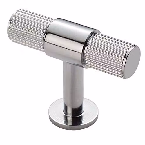 Loops Lined T Shape Pull Handle in Polished Chrome, 50 mm