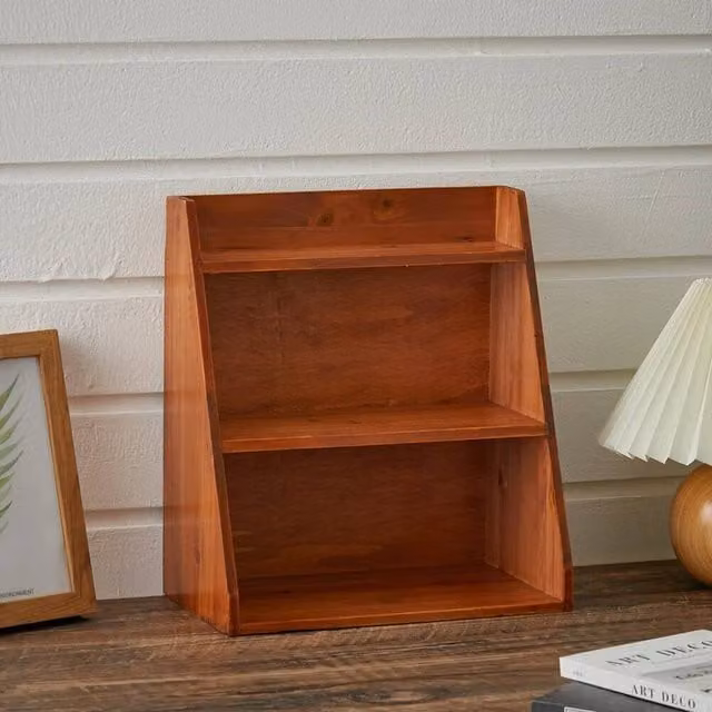 KORVIXA Vintage Wooden Freestanding Storage Shelf in Brown, W/D/H: 30 x 17 x 34 cm – 1