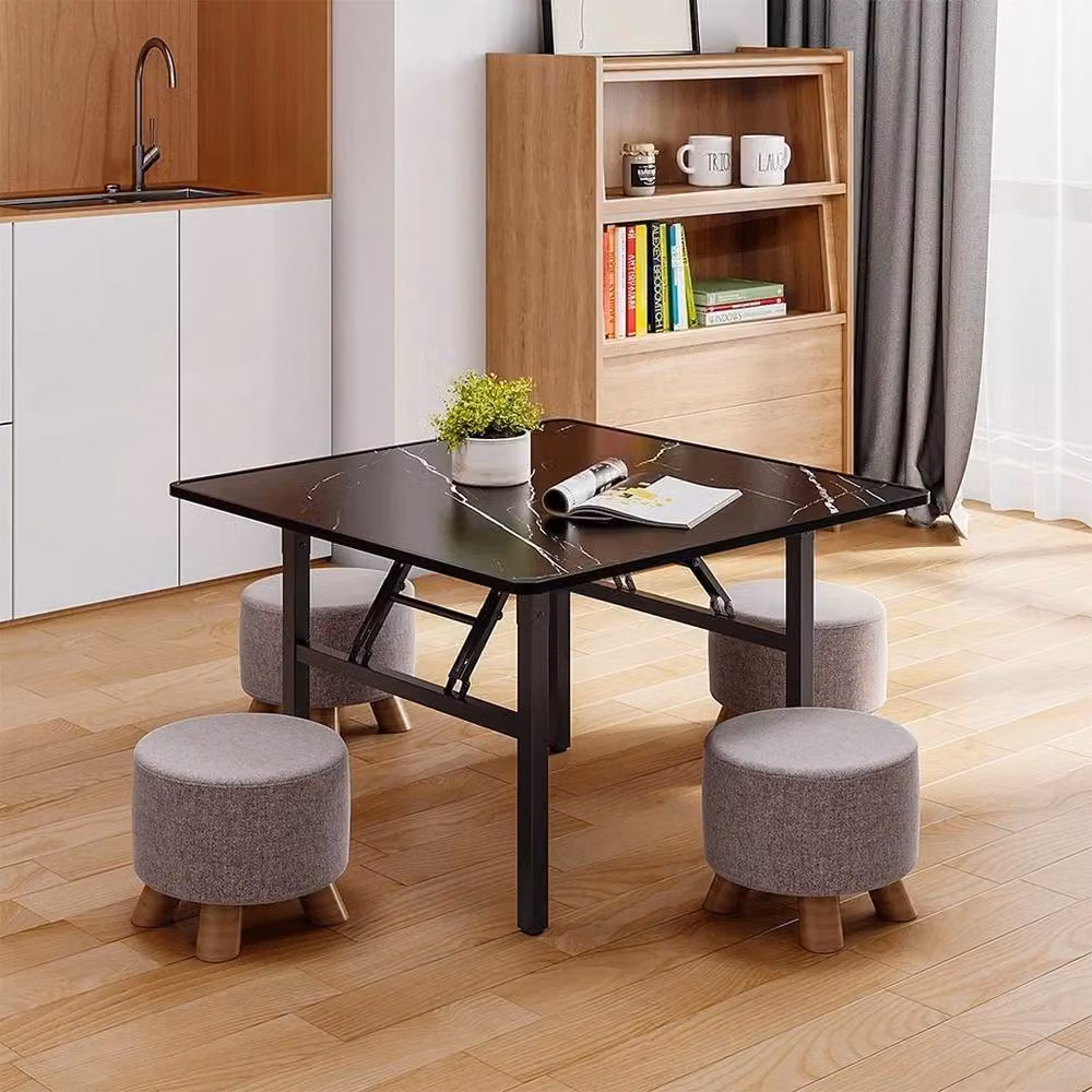 Kelvenix Foldable Square Coffee Table, Black, W/D/H: 60 x 60 x 51 cm – 3