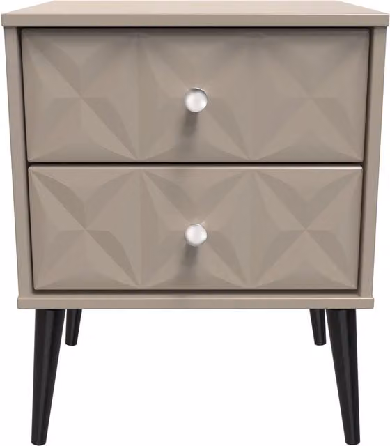 Ready Assembled 2 U Toledo 2 Drawer Bedside Cabinet in Light Brown – 1