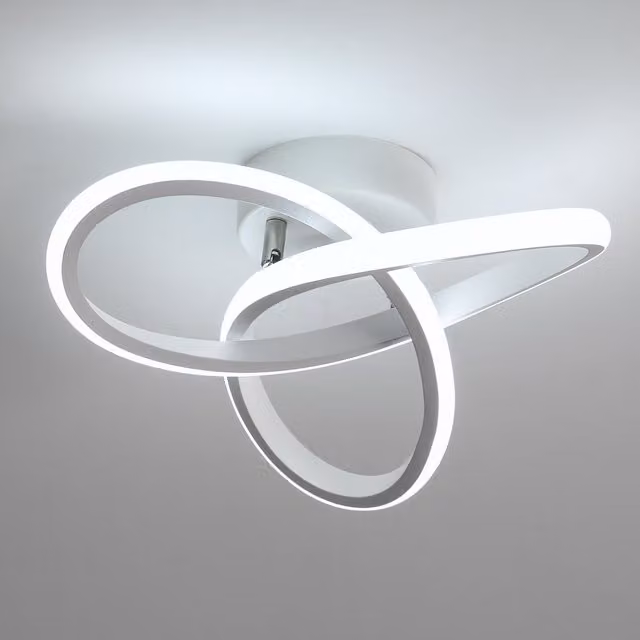 GOECO White Modern LED Ceiling Mounted Ring Light