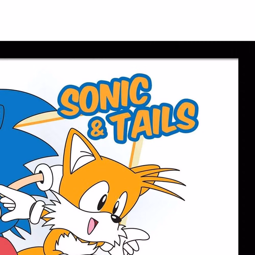Sonic the Hedgehog Sonic & Tails Multicolour Framed Paper Poster in White – 2
