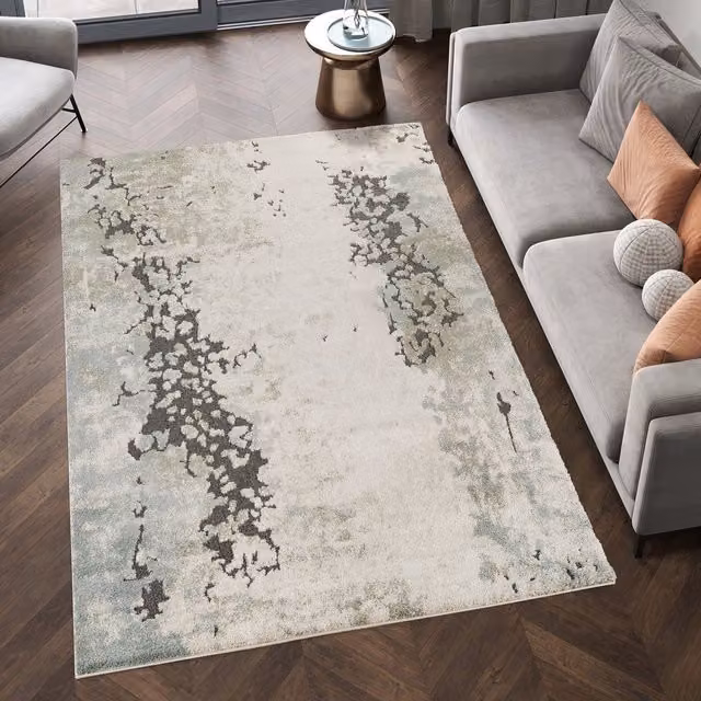 Desire Rugs Essence Organic Abstract Area Rug and Hallway Runner in Sage Green, W: 230 cm, D: 160 cm